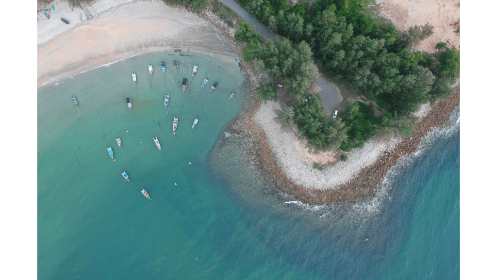 Boats in Fiji Island beach