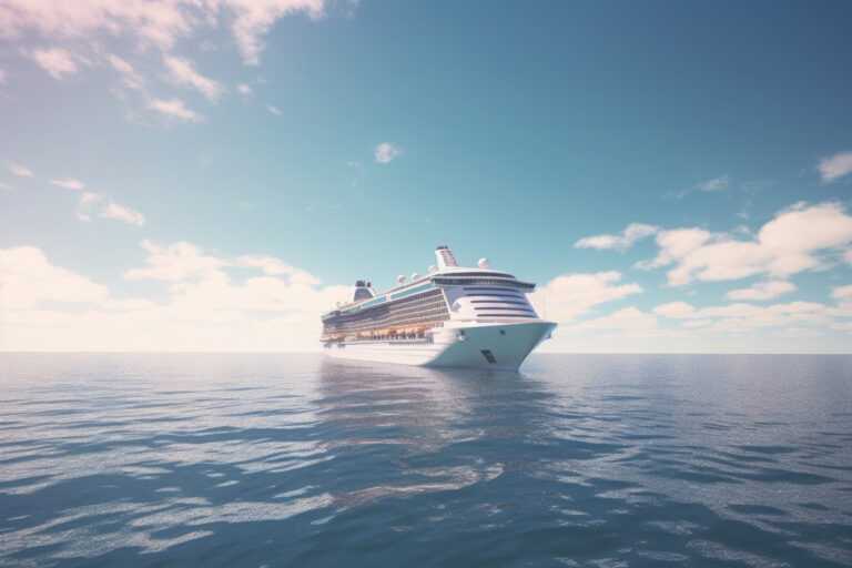 large luxurious cruise ship sailing sea sunny day ai generative